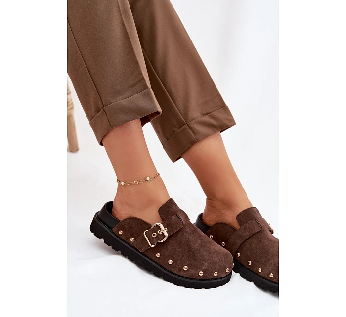 z semiše na platformě s a přezkou Big Star Čokoládové model 22100931 - Big Star Shoes z semiše na platformě s a přezkou Big Star Čokoládové model 22100931 - Big Star Shoes