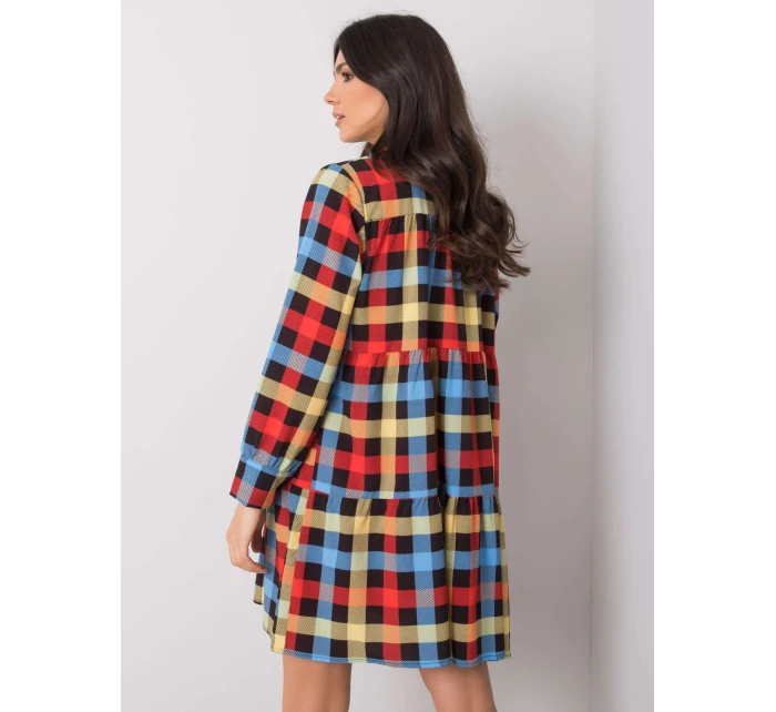 Sukienka DHJ SK model 19373340 czarno czerwony - FPrice Sukienka DHJ SK model 19373340 czarno czerwony - FPrice