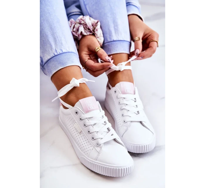 Dámské klasické tenisky Big Star - bílé/růžové Dámské klasické tenisky Big Star - bílé/růžové