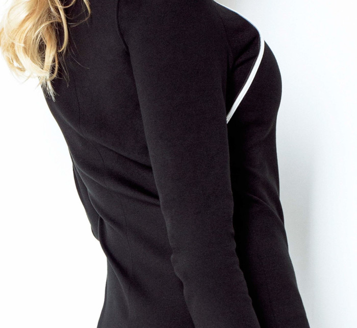 Společenské dámské šaty COLLAR s ozdobnými zipy černé - Černá - Numoco