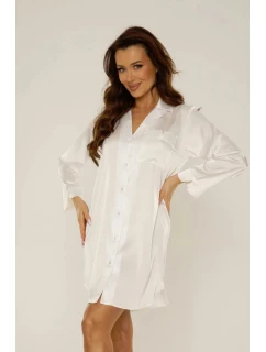Dámská noční rozepínací košile 760 Cordelia Ecru - De Lafense