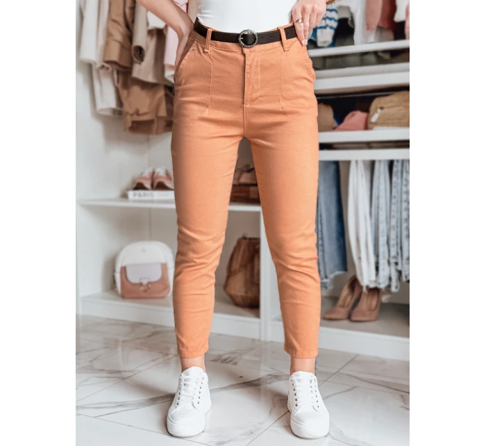 Dámské kalhoty slim fit s páskem TAIRONIK brick FashionStreet UY2543