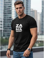 Pánské bavlněné tričko s nápisy černé FashionStreet NX0112R