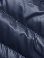 Tmavě modrá dámská prošívaná bunda s kapucí (16M9105-215)