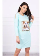 Šaty s 3D grafikou a ozdobnými volány mincovna Šaty s 3D grafikou a ozdobnými volány mincovna