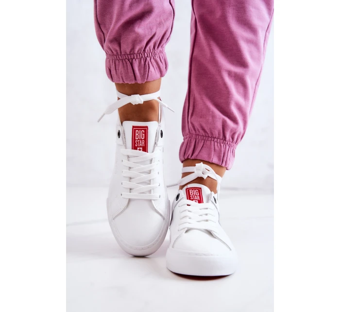 Kožené tenisky Big Star JJ274212 bílé a červené Kožené tenisky Big Star JJ274212 bílé a červené