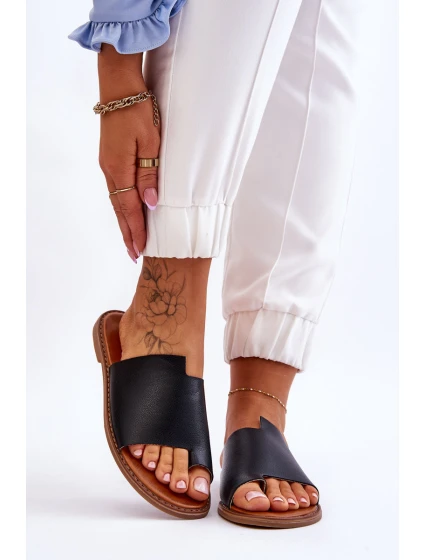 Dámské kožené žabky Černá model 21613223 - Boto