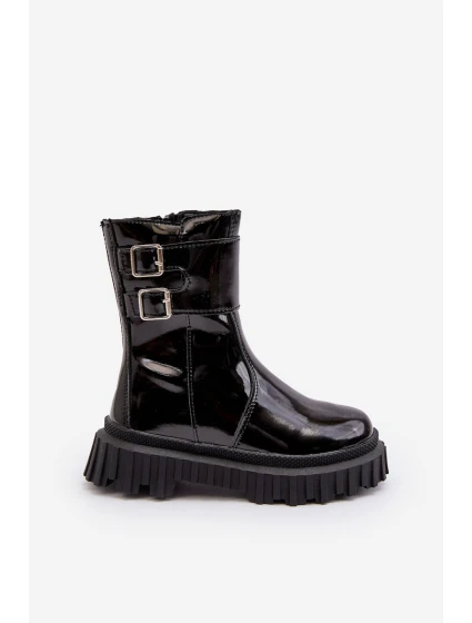 Dětské lakované boty se černé model 21634818 - Boto Dětské lakované boty se černé model 21634818 - Boto