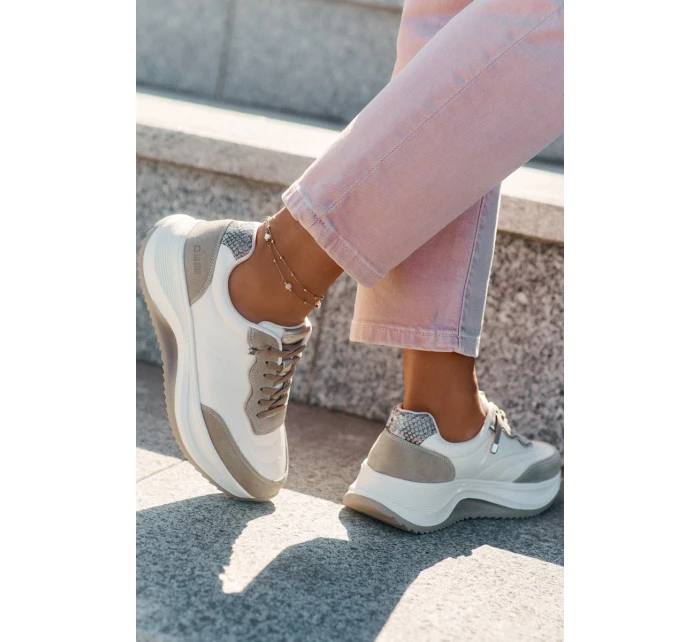 Dámské Semišové Tenisky Na Platformě Big Star RR274A344 HI-POLY SYSTEM Béžové Dámské Semišové Tenisky Na Platformě Big Star RR274A344 HI-POLY SYSTEM Béžové