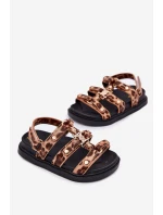Dívčí sandály se zlatým detailem leopard Lunessa Dívčí sandály se zlatým detailem leopard Lunessa