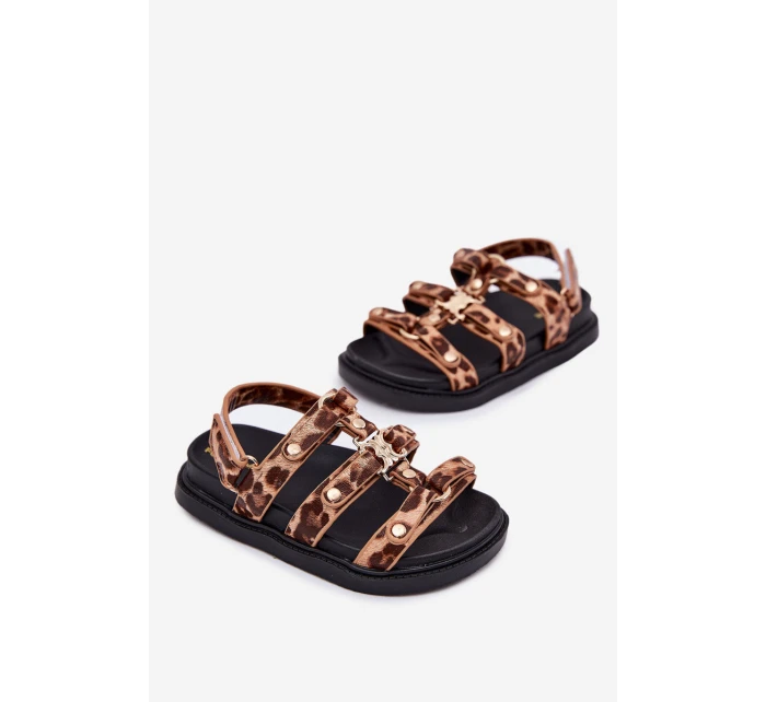 Dívčí sandály se zlatým detailem leopard Lunessa Dívčí sandály se zlatým detailem leopard Lunessa