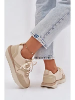 Dámské tenisky na platformě Big Star TT274278 Béžové Dámské tenisky na platformě Big Star TT274278 Béžové