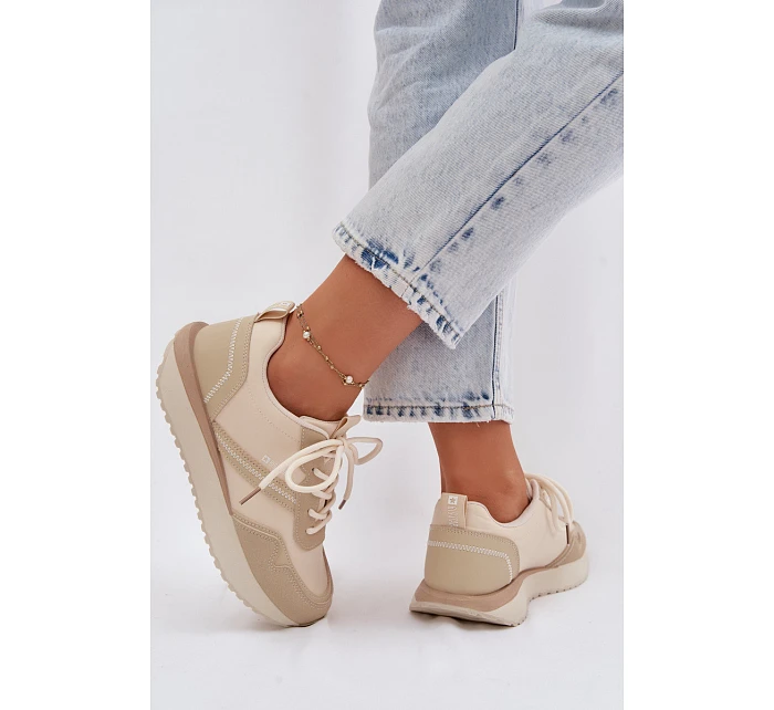 Dámské tenisky na platformě Big Star TT274278 Béžové Dámské tenisky na platformě Big Star TT274278 Béžové