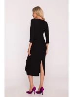 model 21470715 Šaty s volánkem černé - STYLOVE