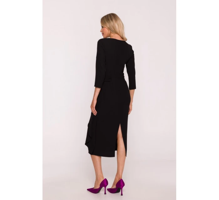 model 21470715 Šaty s volánkem černé - STYLOVE