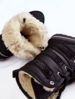 Dámské šněrovací boty do sněhu Progress PROGJ-22-134 Černé