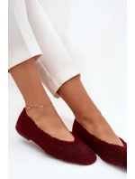 Dámské baleríny s kožíškem typu beránek Zimira – bordové