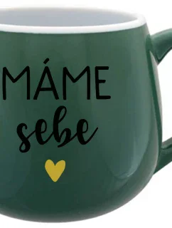 MÁME SEBE - zelený keramický hrníček 300 ml