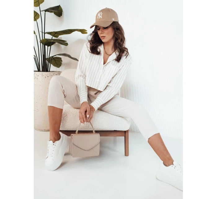 Dámská pruhovaná košile GIRSA ecru FashionStreet DY0403
