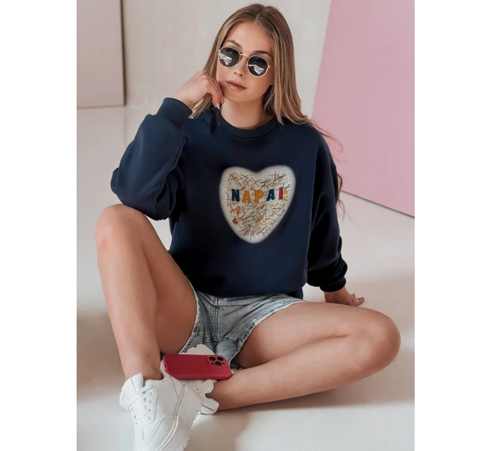 Dámská oversize mikina se srdcem SERDUCHOVA navy blue FashionStreet BY1439