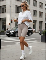 Dámské cyklistické šortky s vysokým pasem, šedé, FashionStreet SY0569
