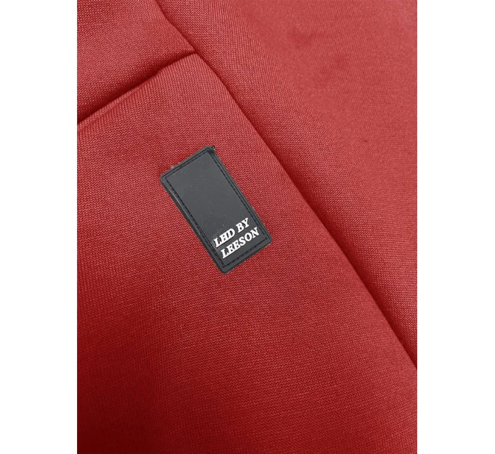 Červená volná dlouhá dámská mikina se stahovacími lemy model 18875898 - LHD Červená volná dlouhá dámská mikina se stahovacími lemy model 18875898 - LHD