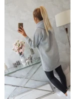 Mikina s kapucí a nášivkami šedá