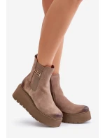 Zazoo 60498 Dámské Botky Chelsea Na Platformě A Klínu Černé