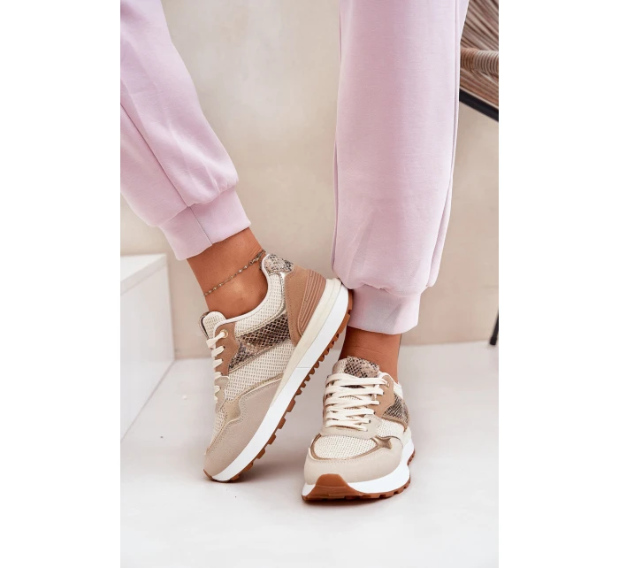 Dámské Sportovní Boty Na Platformě Zvířecí Vzor Béžové Davinara Dámské Sportovní Boty Na Platformě Zvířecí Vzor Béžové Davinara