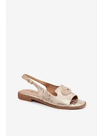 Ženské sandály Ploché S Ozdobou model 22133655 Zlaté - S.Barski