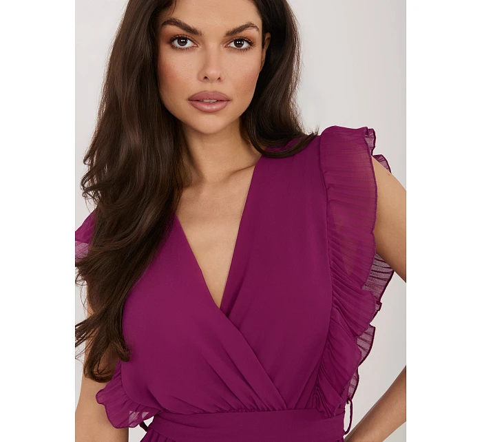 Sukienka IT SK model 22076876 ciemny fioletowy - FPrice Sukienka IT SK model 22076876 ciemny fioletowy - FPrice