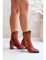 Zateplené Dámské Kotníkové Boty Na Podpatku Hnědé Relabina Zateplené Dámské Kotníkové Boty Na Podpatku Hnědé Relabina