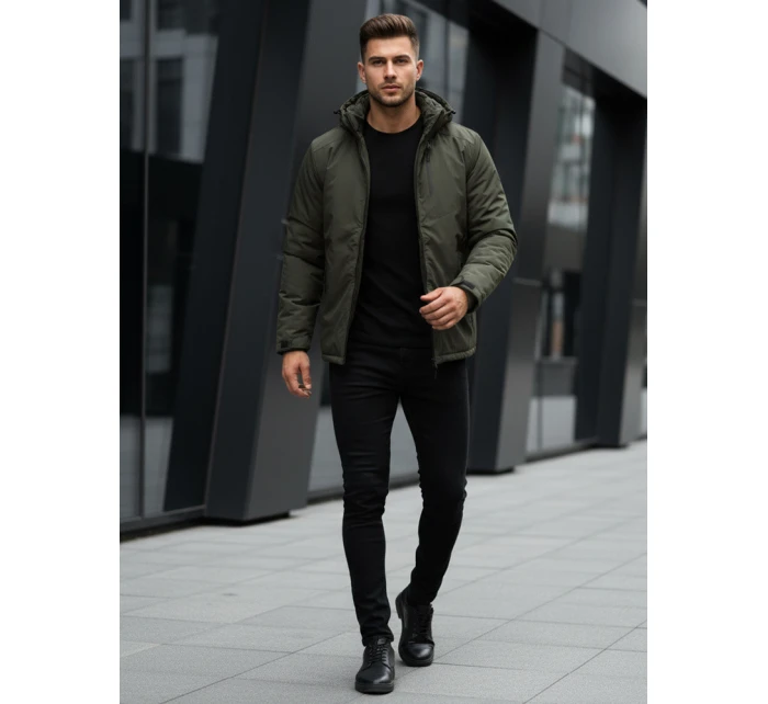 Pánská zimní bunda s kapucí zelená FashionStreet TX5118