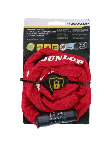 ŘETÍZEK NA KLÍČE OD JÍZDNÍHO KOLA DUNLOP 120 CM DLOUHÝ - ČERVENÝ