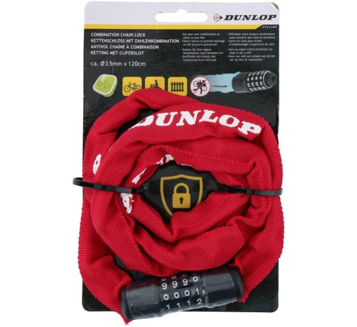 ŘETÍZEK NA KLÍČE OD JÍZDNÍHO KOLA DUNLOP 120 CM DLOUHÝ - ČERVENÝ