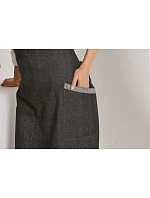 PR 122 Zástěra s laclem a kapsami  black denim model 22452055 - Premier