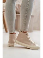 Dámské Tenisky Z Eko Kůže Béžové Big Star OO274934 Dámské Tenisky Z Eko Kůže Béžové Big Star OO274934