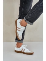 model 21684277 Kožené Nízké Sneakersy Dámské Béžové - Zazoo