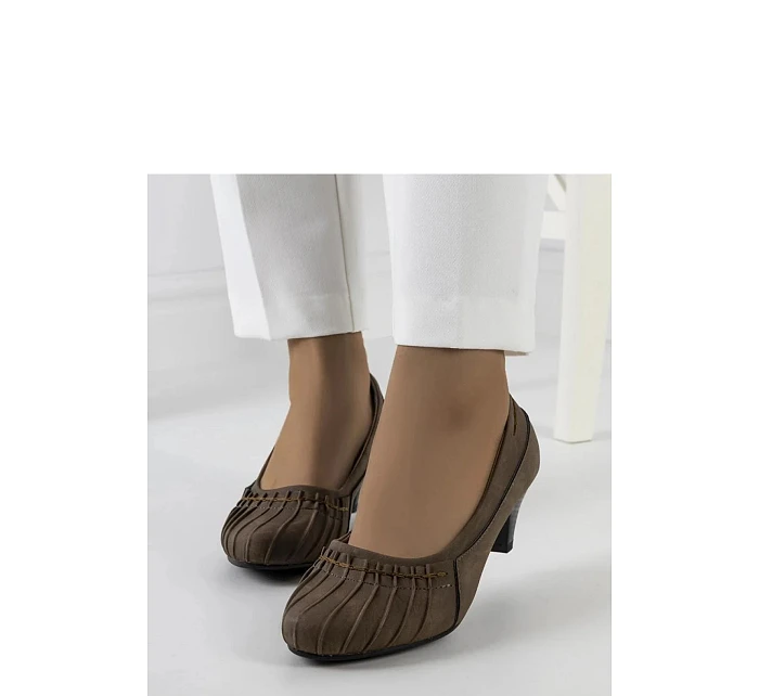 Lodičky na podpatku 90175 khaki - Solea