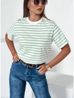 Dámské pruhované tričko RILANT zelené FashionStreet RY2563
