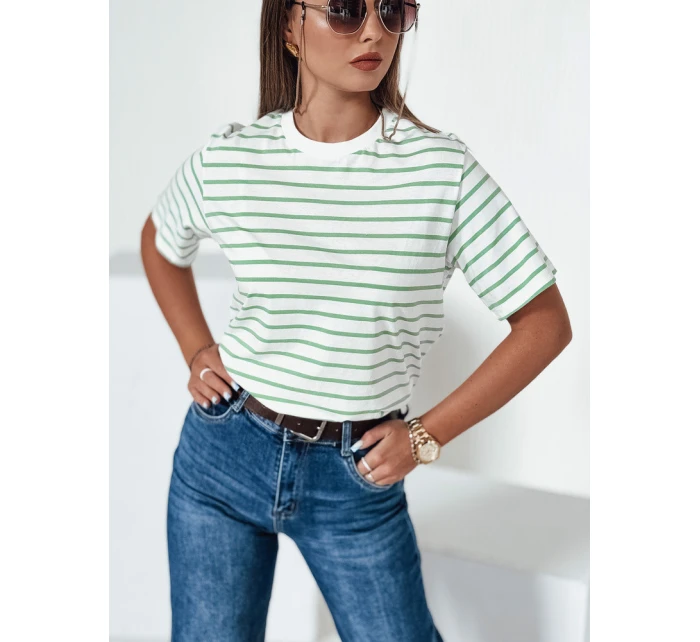 Dámské pruhované tričko RILANT zelené FashionStreet RY2563