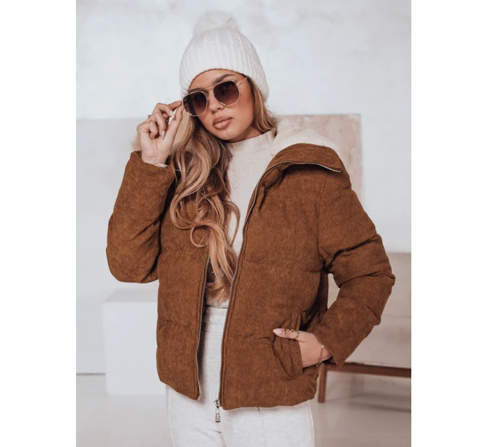 Dámská zimní manšestrová bunda TRENDYGLAM hnědá FashionStreet TY4360