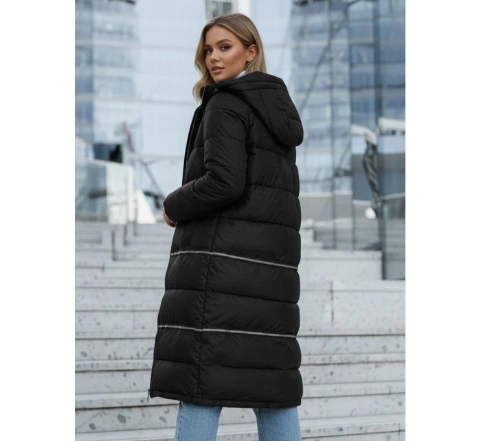 Dámská dlouhá zimní bunda černá model 21991775 - Dstreet Dámská dlouhá zimní bunda černá model 21991775 - Dstreet