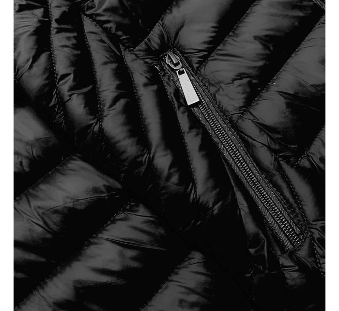 Černá prošívaná dámská bunda pro přechodné období (5M783-392)