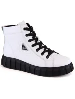 Kožené boty na platformě W model 21307454 white - FILIPPO