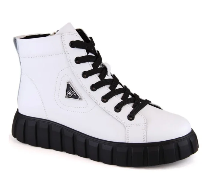 Kožené boty na platformě W model 21307454 white - FILIPPO