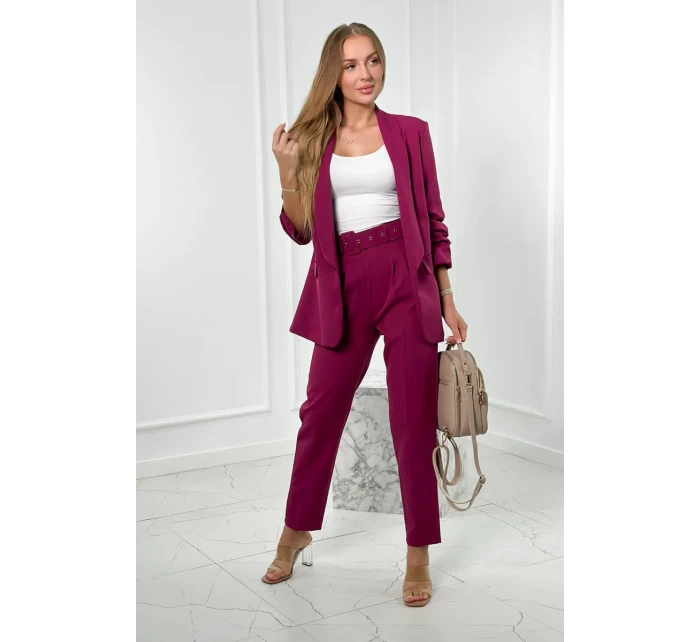 Elegantní souprava saka a kalhot švestka