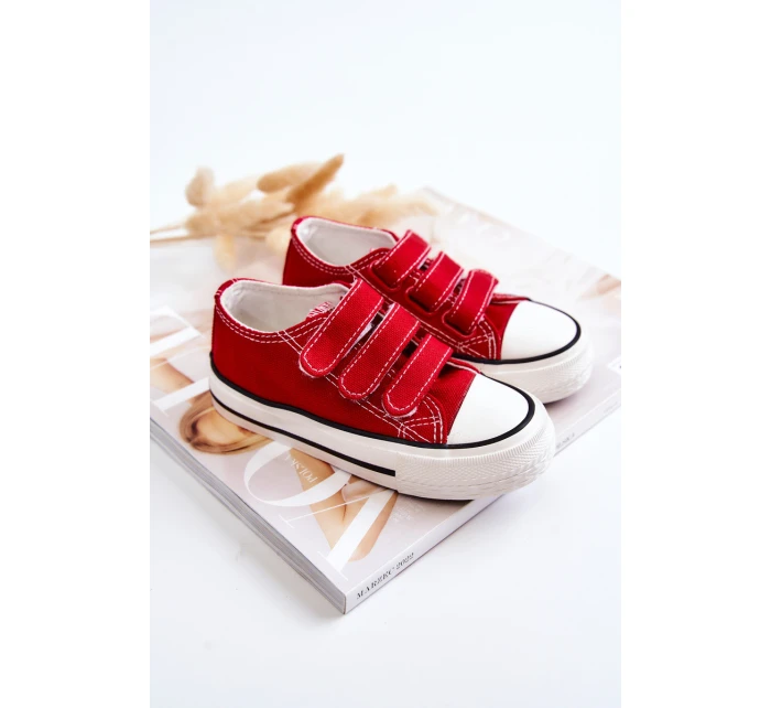 Dětské tenisky na suchý zip červený Bernie