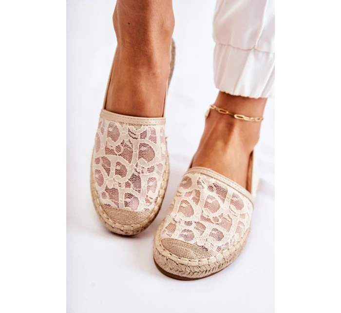 Klasické dámské espadrilky prolamované béžové model 21588402 - S.Barski