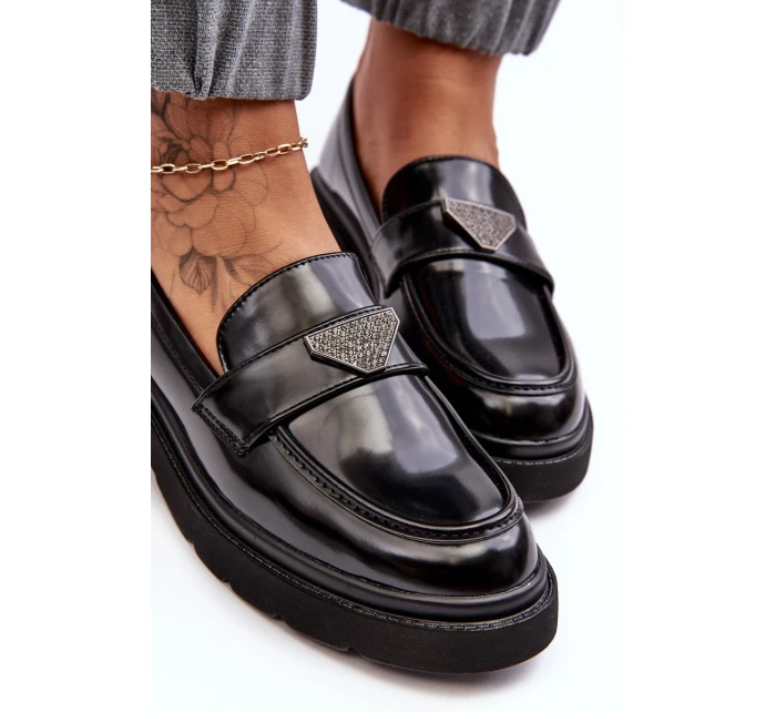 Dámské mokasíny na plochém podpatku černé model 21637775 - Boto